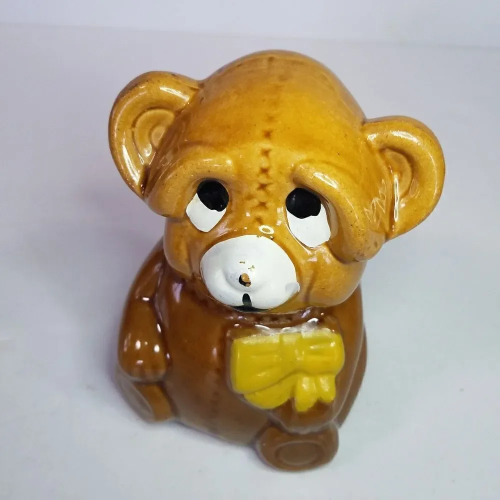 Houston Foods 1982 Vintage Ceramic Bear Honey or Jam Pot